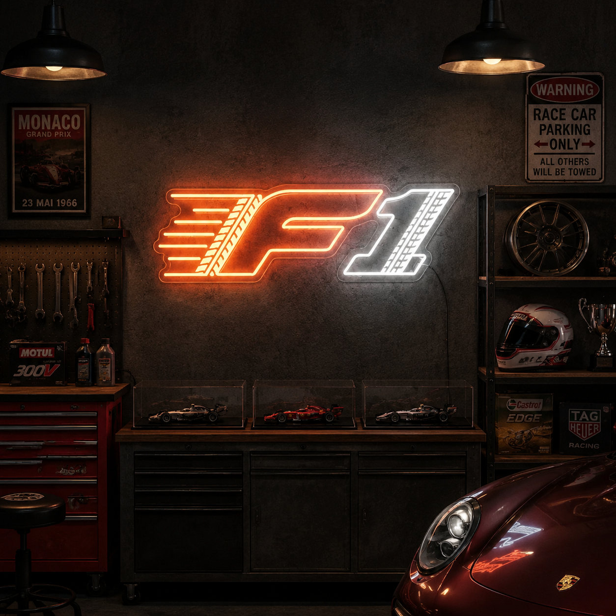 F1 Logo Neon Sign Formula 1 Racing Wall Decor Motorsport Garage Man Cave Gaming Room Gift For Racing Fans