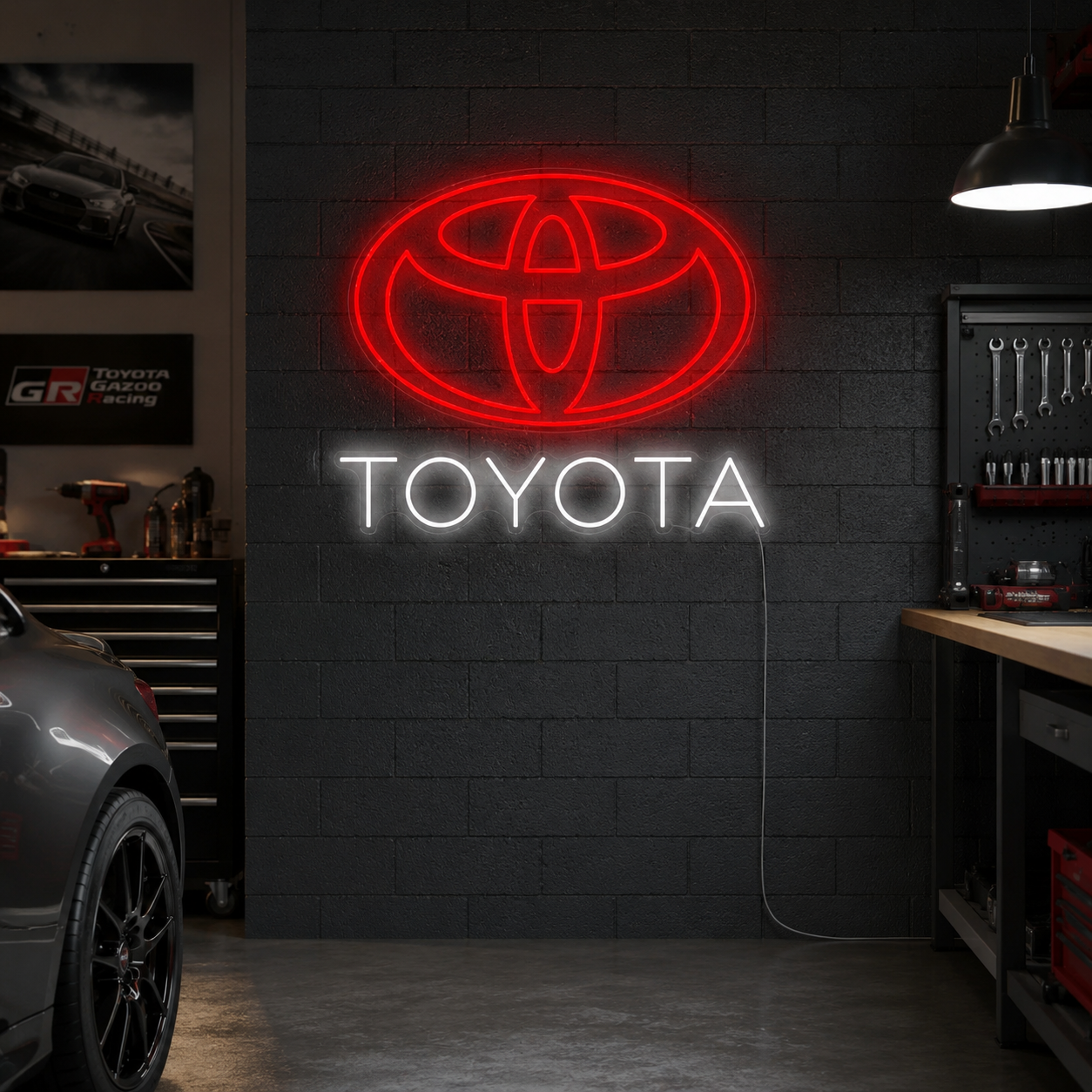 Toyo Car Logo Neon Sign Automotive Garage Wall Decor Toyota Fan Gift Man Cave Workshop Car Enthusiast Room