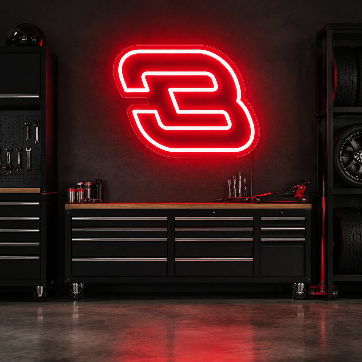Nascar Number 3 Neon Sign, Racing Garage Wall Decor, Dale Earnhardt Fan Light, Stock Car Man Cave Gift