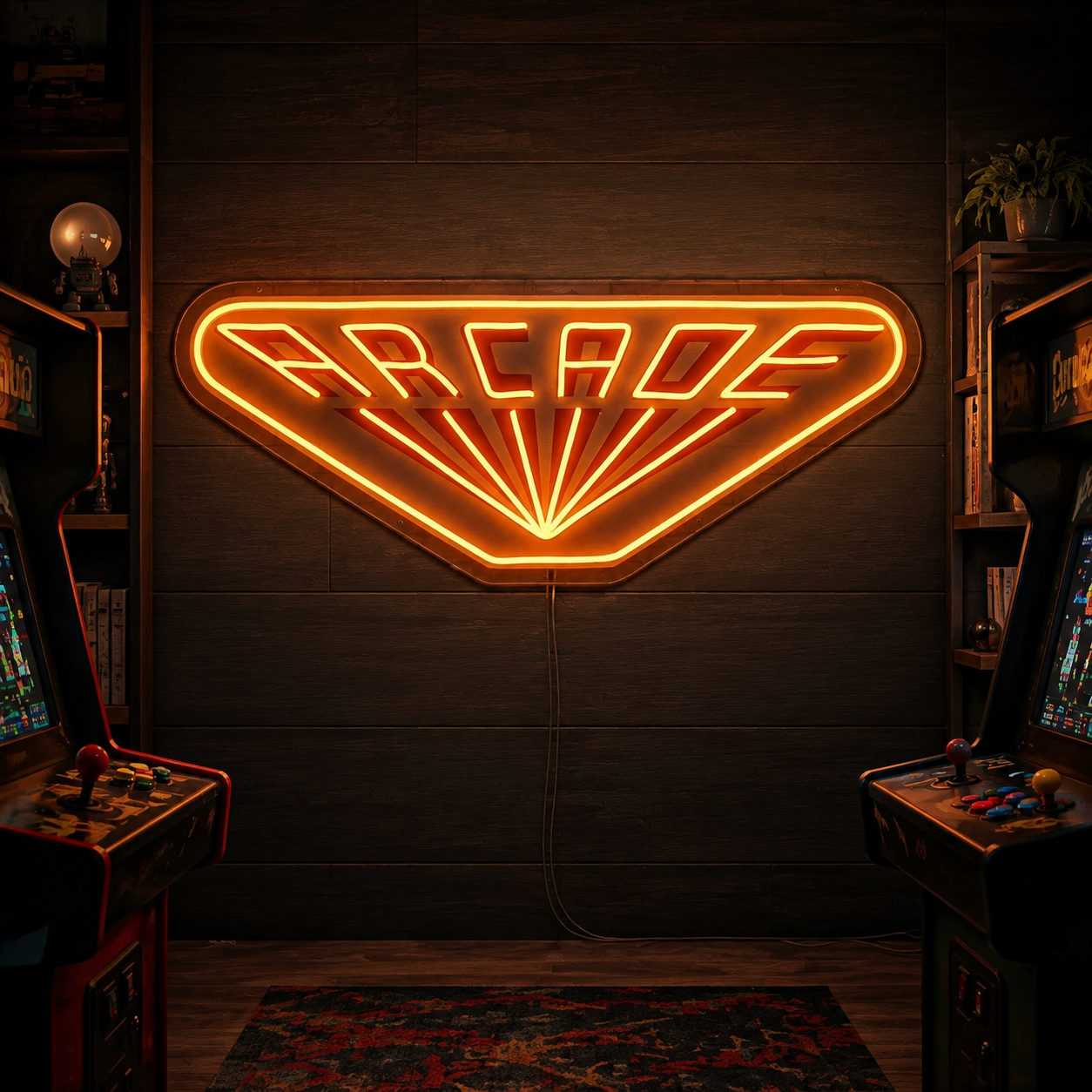 Arcade Uv Print Led Neon Sign, Retro Tv Inspired Game Logo Wall Light, Home Arcade Decor, Gamer Room Sign & Fan Gift