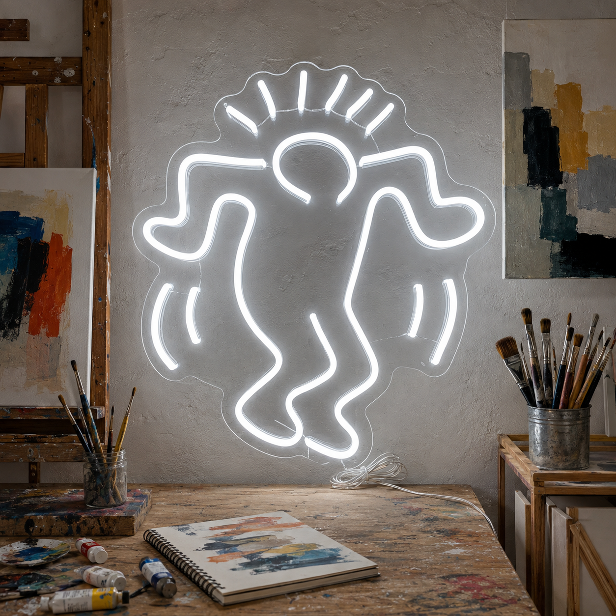 Dancing Man Neon Sign, Pop Art LED Wall Light, Modern Art Studio Decor, Creative Bedroom Sign & Dance Lover Gift