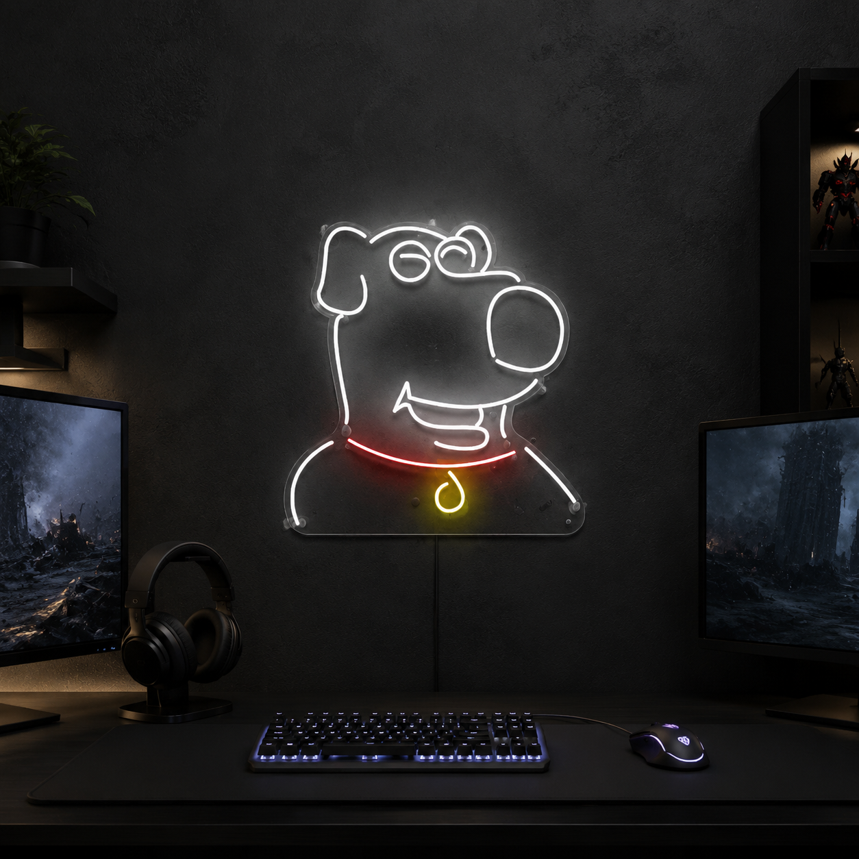 Brian Family Guy Neon Sign, Funny Cartoon Dog Neon Wall Light For Man Cave, Gaming Room, Home Bar And Family Guy Fan Gift