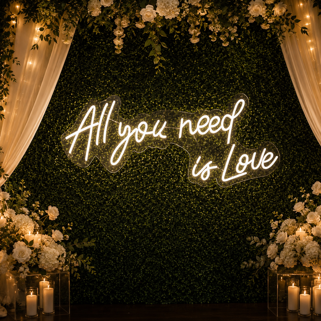 All You Need Is Love Neon Sign, Wedding Led Wall Light, Reception Backdrop Decor, Romantic Photo Booth Sign, Newlywed Gift
