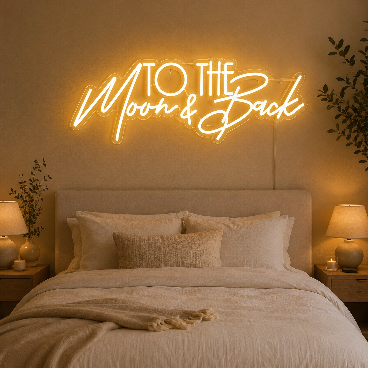 To The Moon And Back Neon Sign, Romantic Wedding Led Light, Sweetheart Table Decor, Couple Bedroom Sign, Anniversary Gift