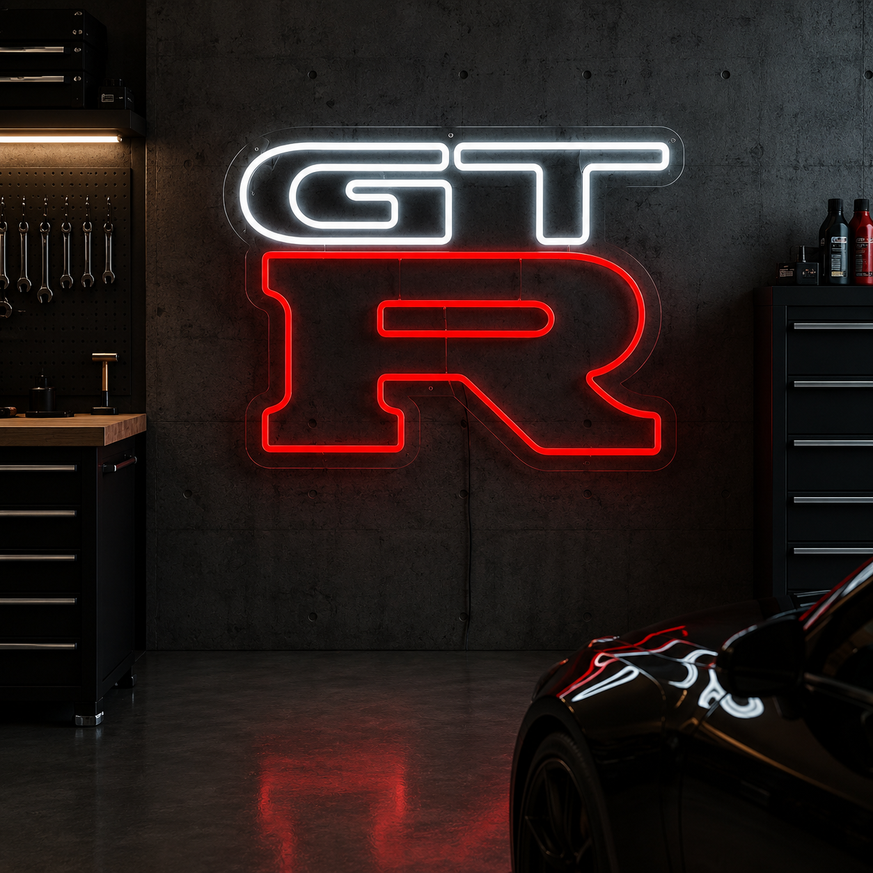 Gtr Logo Neon Sign, Jdm Car Led Wall Light, Garage Decor, Sim Racing Room Sign, Automotive Gift For Car Lover