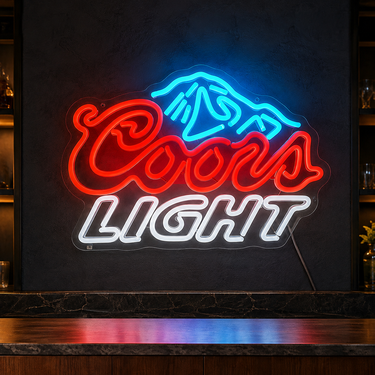 Coors Light Beer Neon Sign, Led Bar Wall Light, Beer Cave Decor, Man Cave Sign, Garage Pub Decoration, Gift For Beer Lovers