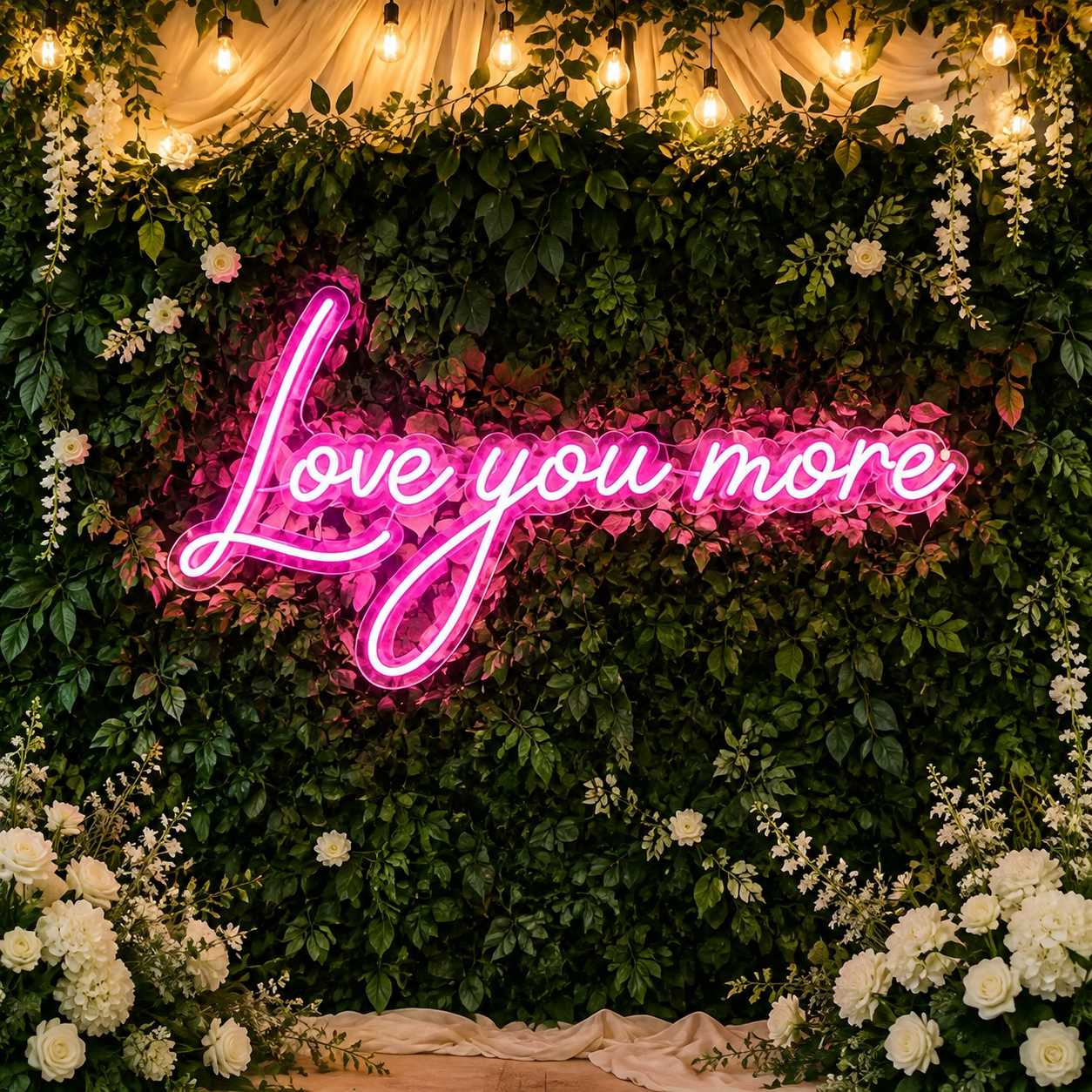 Love You More Neon Sign, Pink Wedding Led Light, Romantic Reception Backdrop, Sweetheart Table Decor, Anniversary Gift