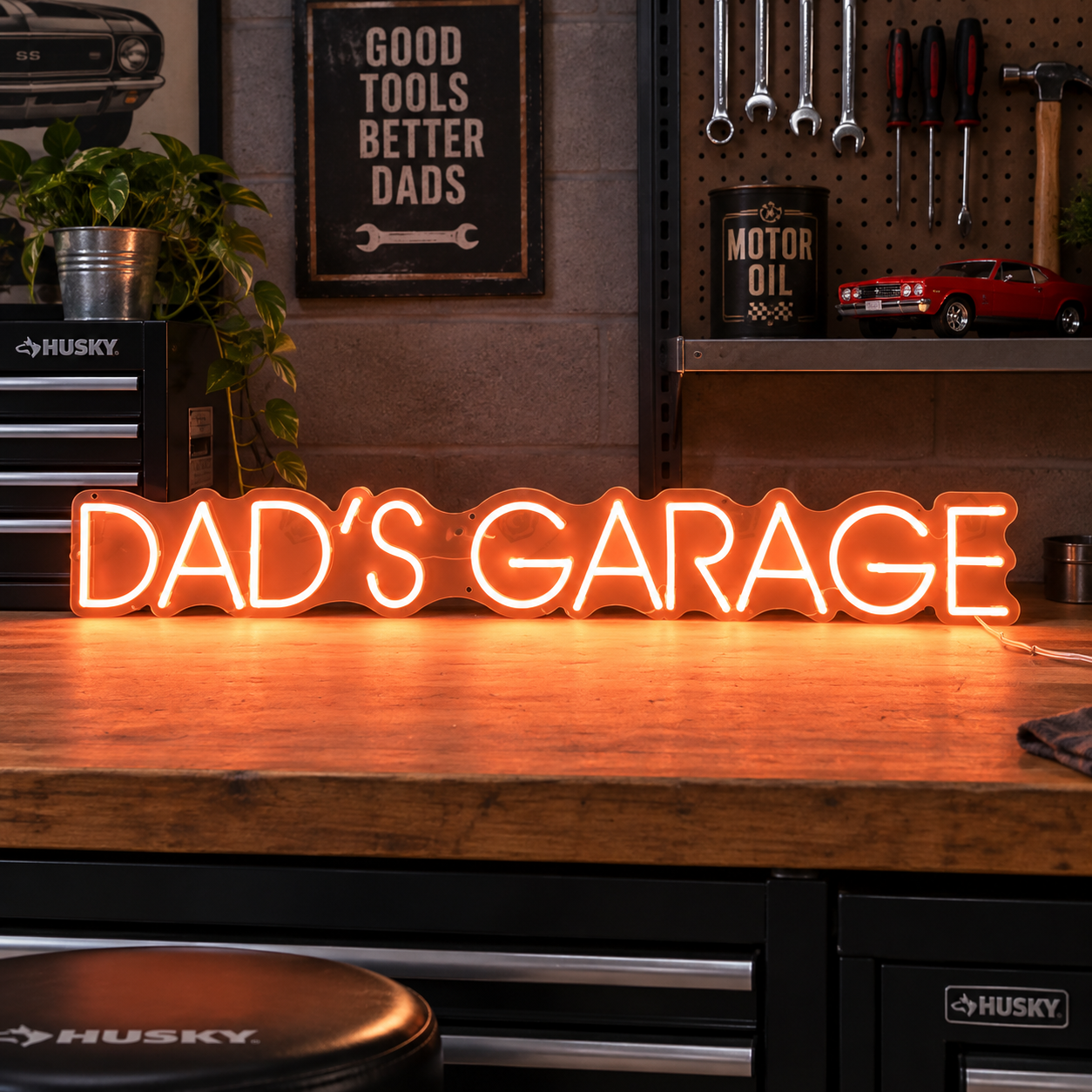 Dads Garage Neon Sign, Man Cave Led Wall Light, Garage Decor For Men, Dad Cave Wall Art, Auto Workshop Neon Sign, Fathers Day Gift