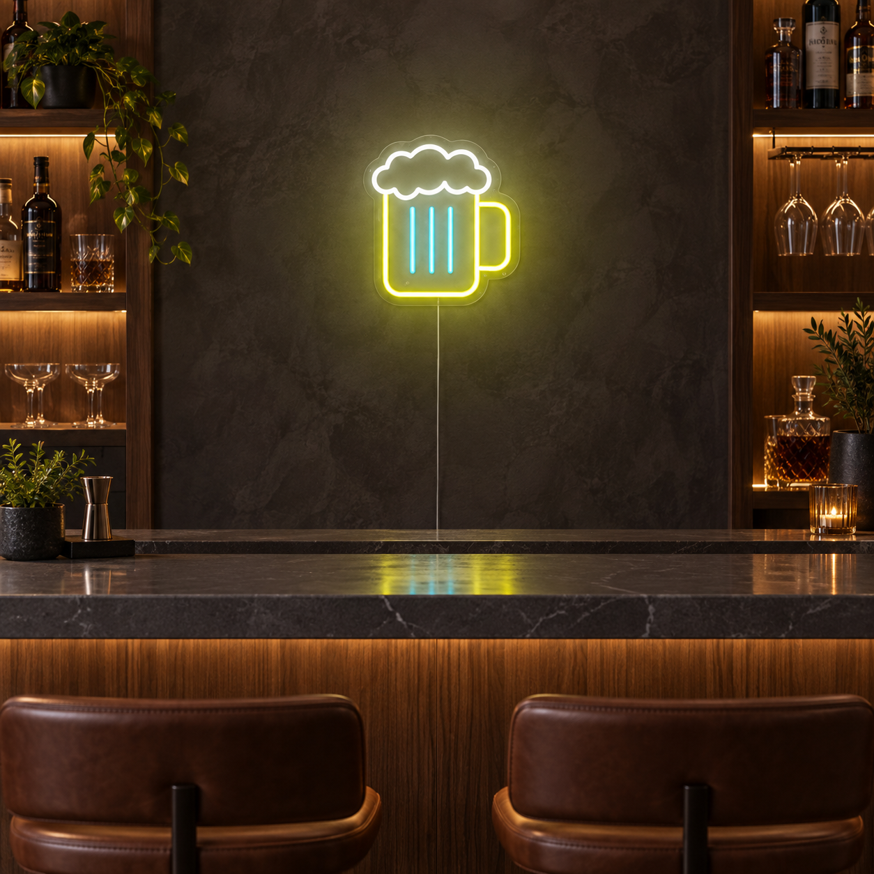 Beer Mug Neon Sign, Foamy Pint Led Wall Light, Home Bar And Pub Decor, Man Cave Gift For Beer Lovers Bartenders Dads And Groomsmen