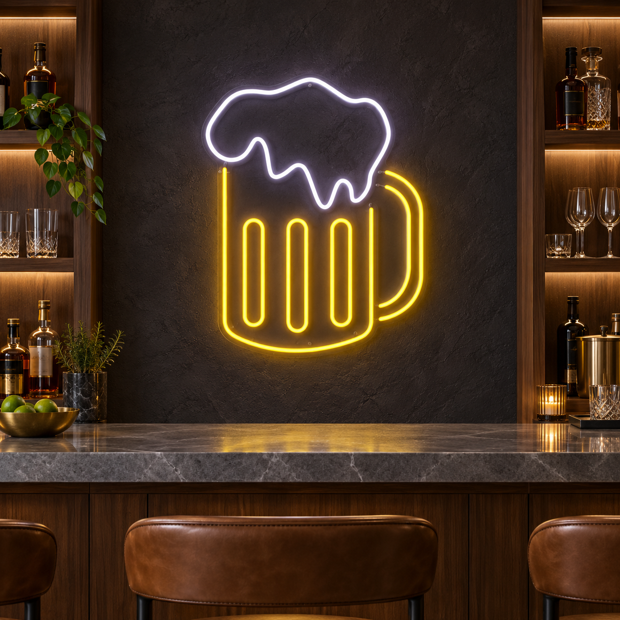 Classic Beer Mug Neon Sign, Foamy Pint Led Wall Light, Home Bar And Pub Decor, Man Cave Sign, Birthday Gift For Beer Lovers And Dads