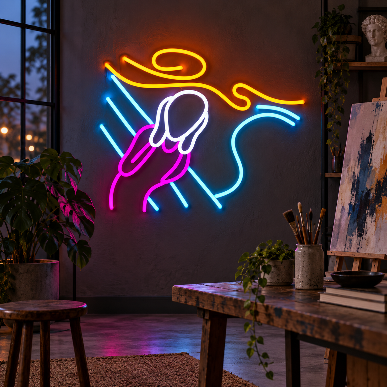 Edvard Munch The Scream Neon Sign LED Light, Modern Art Wall Decor, Famous Painting Neon Lamp, Gallery Style Room Decor, Gaming Room Neon Sign, Creative Studio Wall Art