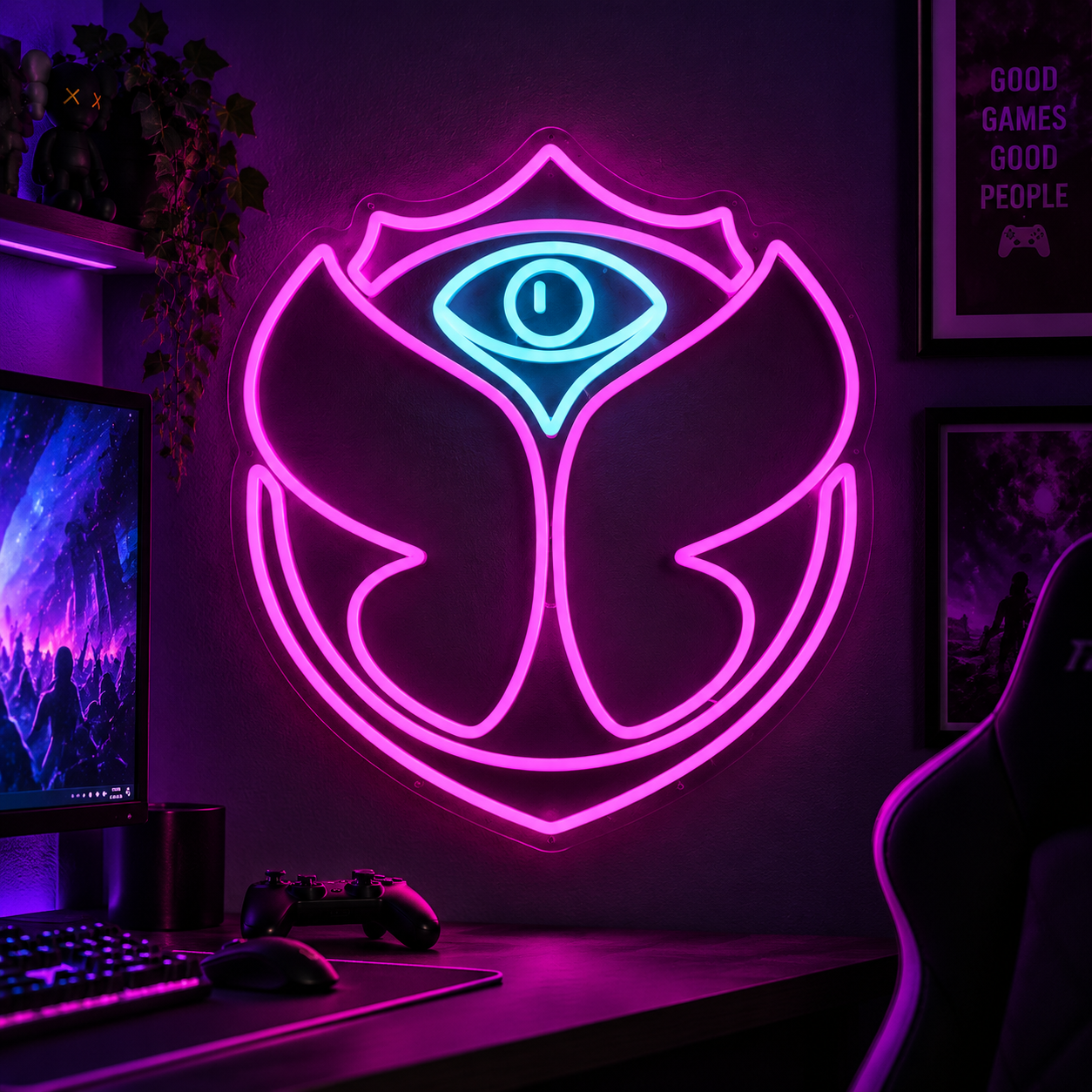 Tomorrowland Custom Neon Sign, Purple Led Wall Light For Gaming Room Decor, Music Festival Aesthetic, Bedroom Wall Art, Unique Gift
